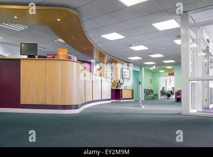 Entrance foyer at the Forest Gate branch of the Lakeside surgery general practice, Corby, England. Stock Photo