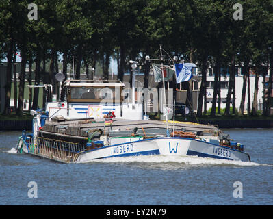 Ingberd, a container ship and chemical tanker, navigates the Amsterdam ...