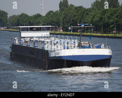 Macan, a container ship and chemical tanker, navigates the Amsterdam ...
