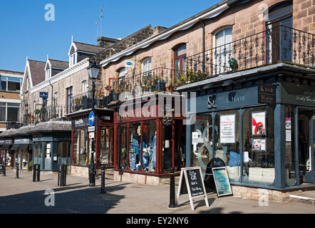 Shops stores on Montpellier Quarter in Harrogate town centre North Yorkshire England UK United Kingdom GB Great Britain Stock Photo