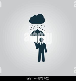 businessman with umbrella protect from rain Stock Vector