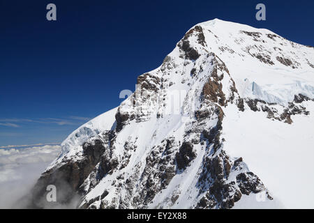 Mount Eiger in the Jungfrau region, view from Jungfraujoch, Swiss Stock Photo