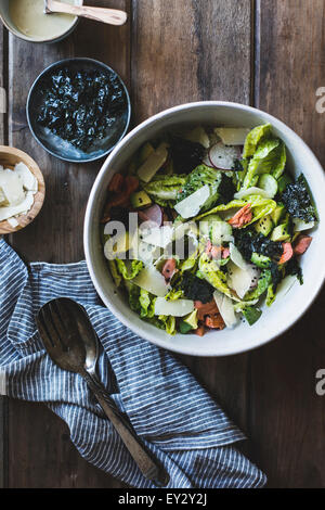 Wasabi Caesar Salad (gluten-free). Stock Photo