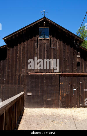 Wooden barn, Hidden Villa Los Altos, California, United States of America Stock Photo