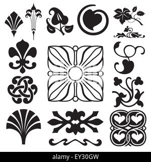 Retro floral ornaments collection Stock Vector