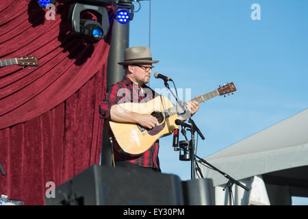 LINCOLN, CA – June 17: Ron Block performs with Alison Krauss and Union Station at Thunder Valley Casino Resort in in Lincoln, Ca Stock Photo