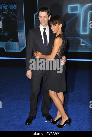 LOS ANGELES, CA - DECEMBER 11, 2010: James Frain & wife Marta Cunningham at the world premiere of his new movie 'Tron: Legacy' at the El Capitan Theatre, Hollywood. Stock Photo