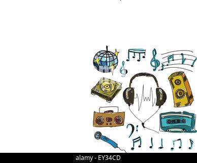 Colored musical stuff. Vector illustration Stock Vector