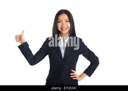 asian business woman thumbs up Stock Photo