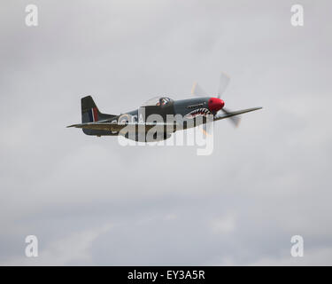 Preserved North American  P-51D Mustang fighter aircraft in the colour scheme of Lt. Blanchford, RAF 112 Sqdn in Italy in 1945 Stock Photo