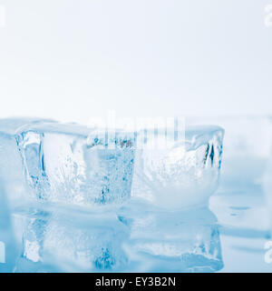 Ice cubes on a white background Stock Photo