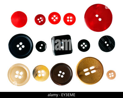Dressmaking buttons isolated on white Stock Photo