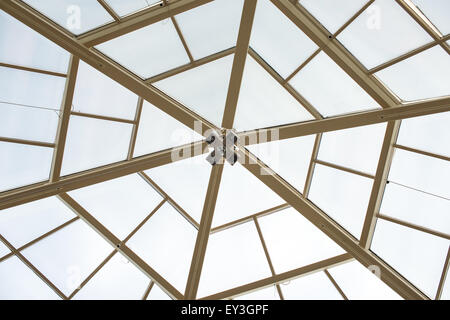 Glass office windows from the inside. Stock Photo