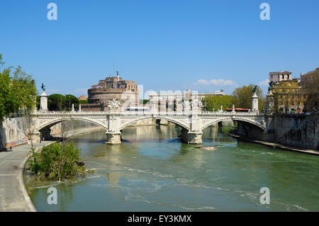 Ponte Vittorio Emanuele II and Castel Sant'Angelo, Rome, Italy Stock Photo