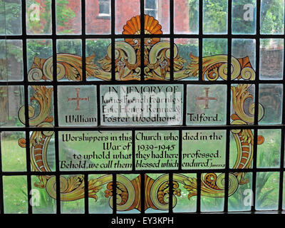St Cuthberts Church,Carlisle,Cumbria,England,UK interior-stained Glass James French Stock Photo