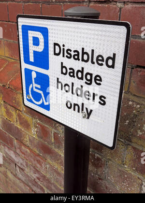 Disabled Badge holders Only sign Stock Photo