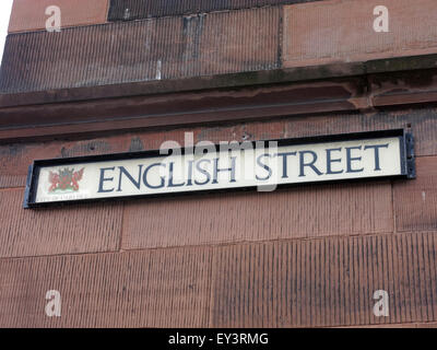 Streets in Carlisle named English or Scottish, Cumbria, England, UK - Border Country Stock Photo