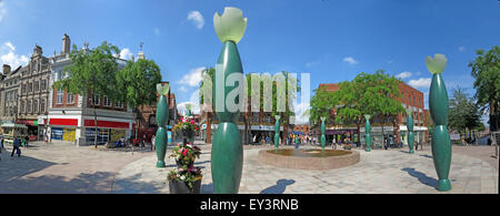 Warrington,Bridge St Skittles, The Guardians panorama, Cheshire,England,UK Stock Photo