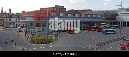 Warrington Bus Station,interchange,town centre,Cheshire,England,UK Stock Photo