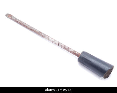 old screwdriver on a white background Stock Photo