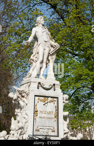 Mozart Memorial Statue, Vienna, Austria in the Burggarten gardens Stock Photo