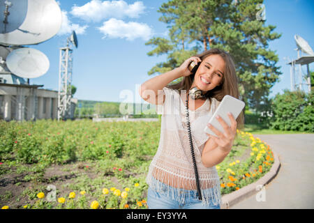 Surfing internet with fun. Stock Photo