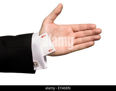 A magician with an ace up his sleeve Stock Photo