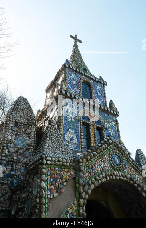 The Little chapel Guernsey covered in broken china from pilgrims Stock Photo