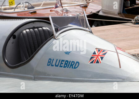 original Bluebird K3 water speed record hydroplane powerboat  Henley-on-Thames Traditional Boat Festival Stock Photo