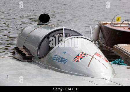 original Bluebird K3 water speed record hydroplane powerboat  Henley-on-Thames Traditional Boat Festival Stock Photo