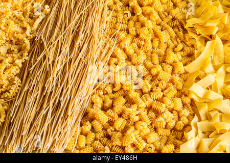 Variety of egg pasta background Stock Photo