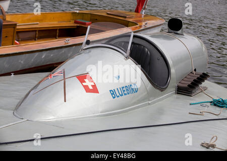 original Bluebird K3 water speed record hydroplane powerboat  Henley-on-Thames Traditional Boat Festival Stock Photo