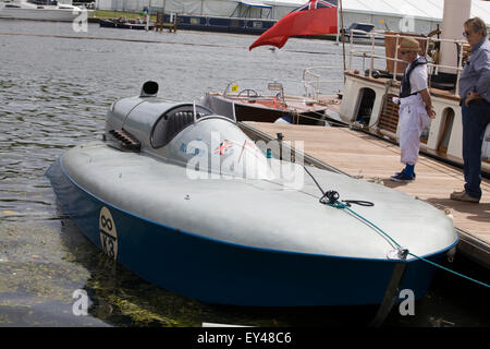 original Bluebird K3 water speed record hydroplane powerboat  Henley-on-Thames Traditional Boat Festival Stock Photo