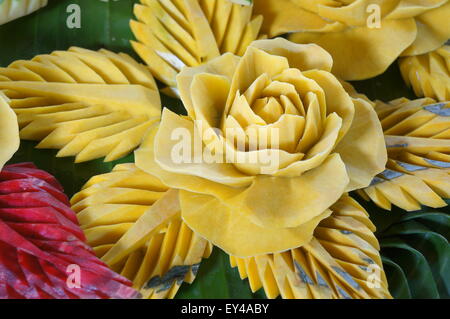 fruit thailand decoration cantaloupe preparation flower carved Stock ...