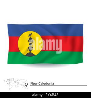 Flag of New Caledonia - vector illustration Stock Vector