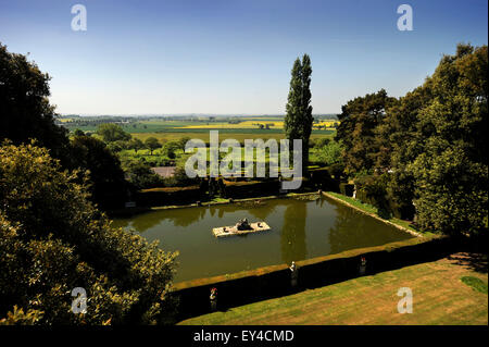 Ornamental lake in the Italian Garden at Garsington Manor, Oxfordshire UK Stock Photo
