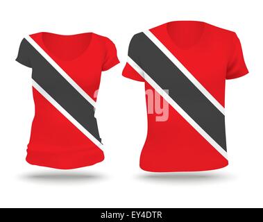 Flag shirt design of Trinidad and Tobago - vector illustration Stock Vector