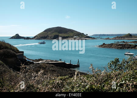 Herm Island Guersey with a view of Jethou island Stock Photo