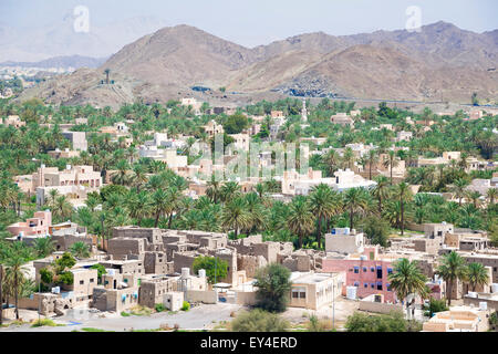 Cityscape Bahla in Sultanate of Oman Middle East with the famous Fort Stock Photo
