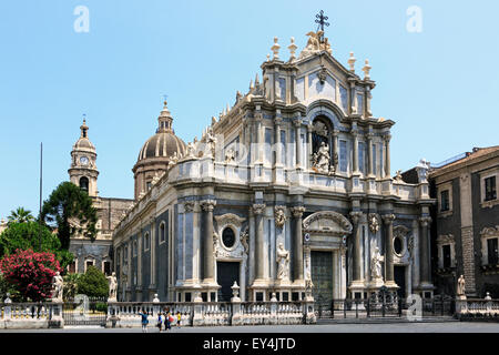 Cathedral of Saint Agata, Piazza Del, Duomo, Catania, Sicily, Italy Stock Photo