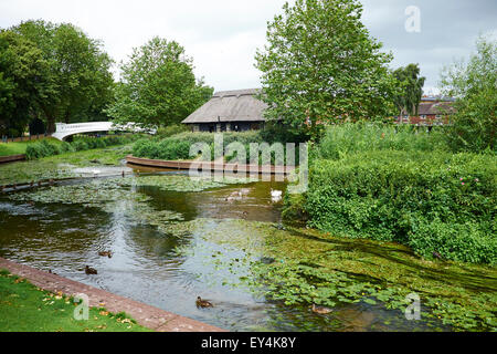 The River Sow Passing Through Victoria Park Stafford Staffordshire UK Stock Photo