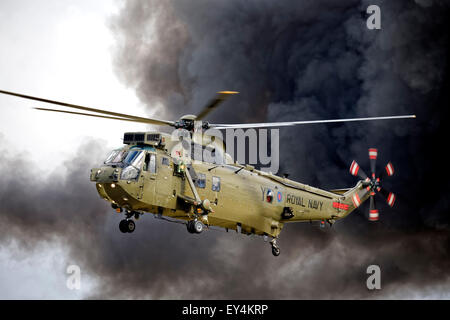 A Royal Navy Westland Sea King Mk 4 ZA298 of 848 Naval Air Squadron at the RNAS Yeovilton International Air Day 11th July 2015. Stock Photo