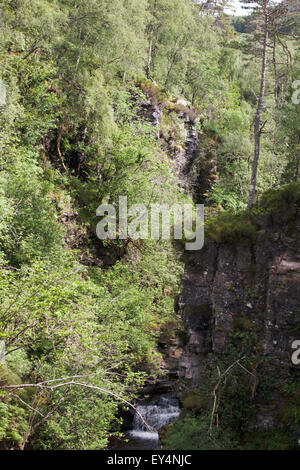 Cliff faces Corrieshalloch Gorge created by The Falls of Measach Braemore Junction near Ullapool Wester Ross Scotland Stock Photo