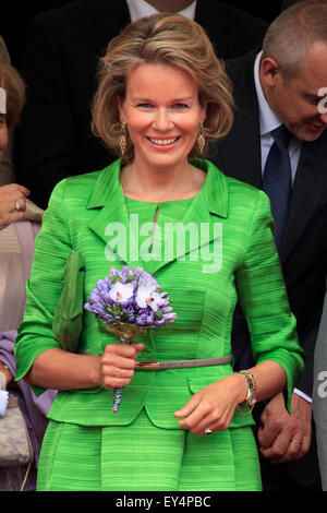 Queen Mathilde of Belgium during the Cavalcade in Mechelen, Belgium Stock Photo