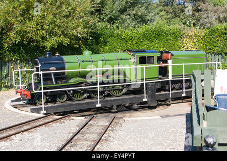 Steam Train in Scarborough on Turntable Stock Photo