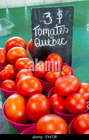 Quebec Tomatoes at the Market Stock Photo