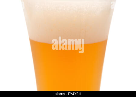 glass of beer in cup close up with clipping path