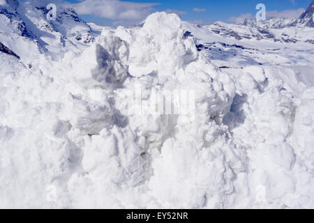 snow close up top of the mountains, zermatt, switzerland Stock Photo