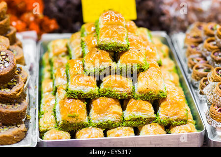 baklava on a market in Istanbul Stock Photo
