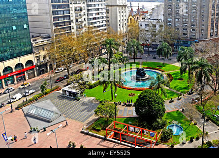 aerial view on Plaza Fabini Montevideo Uruguay Stock Photo